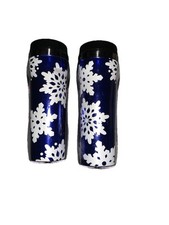 NUOVO Set di 2 Bicchieri Fiocco di Neve Blu Vacanze Invernali Nuovi per Bevande Gassate Traditional Beverages price