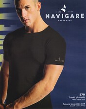 Maglie intime uomo in cotone bielastico giro collo soft NAVIGARE 570 - 3 PZ. Canotte / Maglie Intime Uomo price