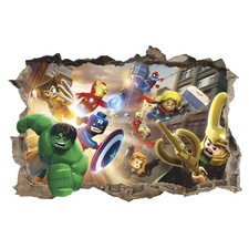 LEGO Marvel Avengers Adesivo Murale 3D Supereroe Camera Bambini Adesivo Decorazione Libri sulla cura dei bambini price