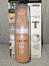 Litez All 2 in 1 Ventilatore Luce Con Cordino Batteria Ricaricabile Inclusa Beige Nuovo con scatola Flashlight price