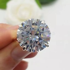 Anello solitario certificato con diamanti bianchi taglio tondo 16,70 ct creat... Anello solitario con diamante price