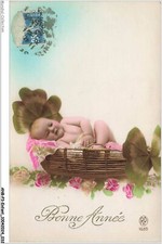 ANBP3-0205-BAMBINO - Buon Anno - Bebè - Pannolino In Cesto - Trifogli - Pannolino bebè price