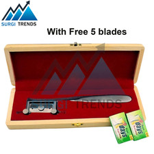 Coltello innesto pelle manico argento con dermatoma 5 lame omaggio strumenti chirurgici Biology price