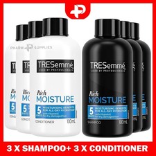 Tresemme Rich Moisture 3 x Shampoo 100ml + 3 x Balsamo 100ml Formato da Viaggio Shampoo e Conditioner price