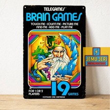 Insegna Latta Poster Metallo Videogioco Retrò Brain Games 20x30cm Brain Games price