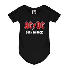 Body neonato AC/DC Born to Rock Idea Regalo bianco nero - bebè unisex - tributo T-shirt bebè price
