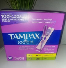 Tampax Tamponi Radianti Assortiti Plastica Mix Regolare e Super 28 Conteggi Sanitario Pads e Tampons price