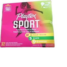 Tamponi Playtex Sport 32 Ct Regolari/Super/Super Plus Nuovi Sanitario Pads e Tampons price