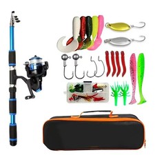 Set Canna da Pesca Telescopica e Mulinello con Esche e Ganci per Viaggio Accessori per Fishing price