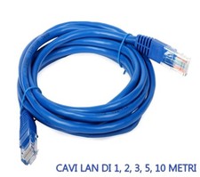 CAVO MODEM PC ETHERNET DI RETE LAN CON PLUG RJ45 CAT5 1 - 2 - 3 - 5 - 10 METRI Cavo di rete price