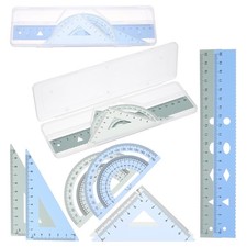 Set geometria 8 pollici righello 2 triangoli goniometro sfumato verde/blu sfumato Geometry price