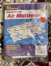 NOS Materasso gonfiabile vintage Suntanner in vinile resistente stampato Deluxe 27x72 Air Mattress price