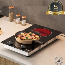 Piano Cottura Vetroceramica 2 Fuochi Elettrico Incasso Comando a Manopola-3200W Piani cottura da incasso price