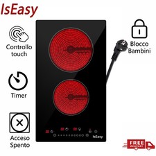 IsEasy Piano Cottura a ceramica da Incasso 2 Fuochi 30cm Controllo Touch Timer Piani cottura da incasso price