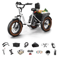 Triciclo Elettrico per Adulti, 20" Fat Tire 3 Ruote Triciclo Elettrico 960W 55Miglia Electric Bicycles price