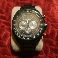 Citizen Eco-Drive Cronografo Tachimetro 44mm Quadrante Nero/Arancione 100m Stopwatch price