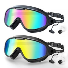 VegoVia Occhiali da Nuoto per Adulti Confezione da 2, Taglia Unica, Rosa/Specchiato e Acqua/Specchiato Swim Goggles price