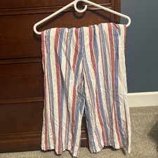 Vecchio Pantalone Navy Bambina Medio (8) Misto Gamba Larga Multicolore Righe Elasticizzato Pantaloni ragazza price