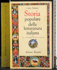 STORIA POPOLARE LETTERATURA ITALIANA III. CARLO SALINARI. EDITORI RIUNITI. 1ED. Letteratura popolare price