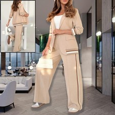 Set 2pz Completo Donna Giacca a Maniche Lunghe e Pantaloni Vita Alta Vita Giacca price
