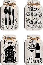 PH PandaHall 4pz Decorazioni da Parete Cucina in Legno Cartello Decorazioni da parete in legno price