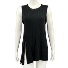 Top Fabletics donna piccolo nero canotta spacchi senza maniche abbigliamento attivo allenamento palestra Fitwear (Fitness Abbigliamento) price