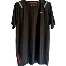 T-shirt uomo Eddie Bauer Motion nera attiva media riflettente zip tasca rete Fitwear (Fitness Abbigliamento) price