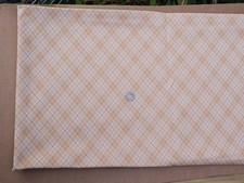 Plaid tessuto doppia maglia poliestere vintage anni 70 marrone e bianco 60”x82” 2 1/4 iarde YDS price