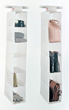 Organizer da Appendere Regolabile Bianco Soluzione Portaoggetti Armadio 16 x 32 x 103 cm, Organizer per armadio price