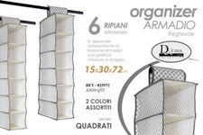 Organizer ARMADIO per BASTONE Guardaroba 6 MENSOLE APPENDIABITI VESTITI 72*15*30 Organizer per armadio price