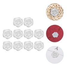 10pz Adesivi Sigillo Cera Argento Riutilizzabili con Nastro Biadesivo per Buste Wax price