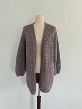 Cardigan donna maglia pastello multicolore rosa blu e marrone accogliente taglia M Maglioni, cardigan e maglieria donna price