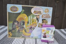 Disney RAPUNZEL'S TANGLED Adventure 3 x puzzle in legno e gioco di carte Frozen Jigsaw price
