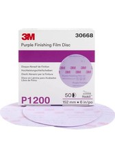 3M 30668 6" 1200 Grit Purple Finishing Film Hookit Repair Paint 50/Box GENUINE Paints price