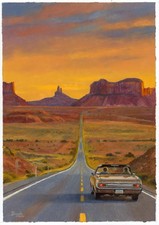 quadro artistico 24 x 34 cm 34SkS dipinti ad olio Monument Valley Golden Road Trip Paints price