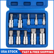 10 PC For XZN Triple Square Spline Bit Socket Set 12 Points with Carrying Case Set Socket price
