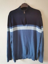 Maglione maglione Fat Face quarto zip misto cotone lana taglia media blu navy M Cotton price