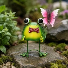 3 Pezzi Statua Rana da Giardino Colorato Rana in Metallo Impermeabile Giardino Umbrella price