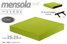 MENSOLA DA PARETE LEGNO MDF VERDE KIT MONTAGGIO 25*25*4 CM DOU Mensola da parete price