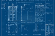 Blueprint Dr Who Macchina del Tempo Documento Wall Art Decorazione Casa - POSTER 20x30 Blueprint Machine price