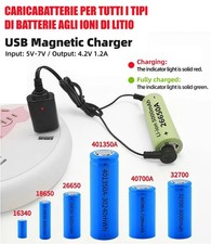 CARICABATTERIE MAGNETICO VELOCE UNIVERSALE USB PER BATTERIE AL LITIO 3.7V - 4.2V Batteria Caricabatterie price