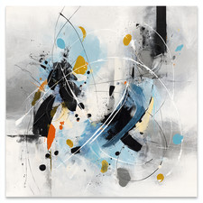 Quadro olio astratto dipinto a mano blu tela grigio arte moderna da parete arredo casa Interior Parete Paint price