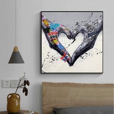Quadro su tela gesto cuore graffiti arte amore mani poster stampe casa parete Interior Parete Paint price