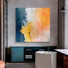 Quadro astratto giallo arte da parete moderno quadro blu su tela casa stanza Interior Parete Paint price