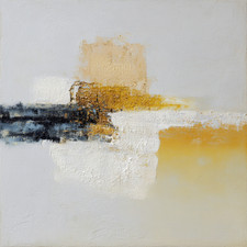 Quadro olio astratto dipinto a mano giallo tela arte moderna da parete arredo casa Interior Parete Paint price