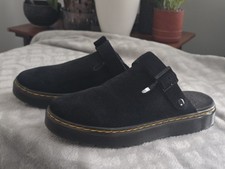 Dr. Martens Carlson Suede Mules Nero Slip-On Uomo Casual con Fibbia, Taglia 8M Scarpe Work price