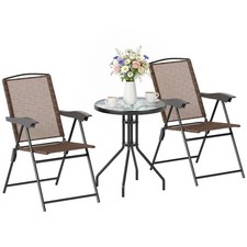 Outsunny Set Mobili da Giardino 3 Pz con Tavolino e 2 Sedie Pieghevoli Set Mobili da Giardino price