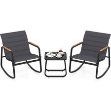 Set di mobili da giardino a 3 pezzi 12918GRNP-VC, WPC, grigio scuro - B Set Mobili da Giardino price