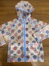 Impermeabile in vinile bambino taglia 5T giacca antipioggia trasparente vedere attraverso i fiori Raincoat Bebè price