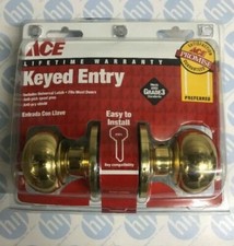 SERRATURA PORTA INGRESSO CON CHIAVE ACE SERRATURA UNIVERSALE FINITURA OTTONE LUCIDO POMELLO INGRESSO Doorknob Serratura price